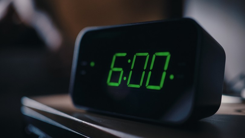 Digital Alarm Clock Showing 6am