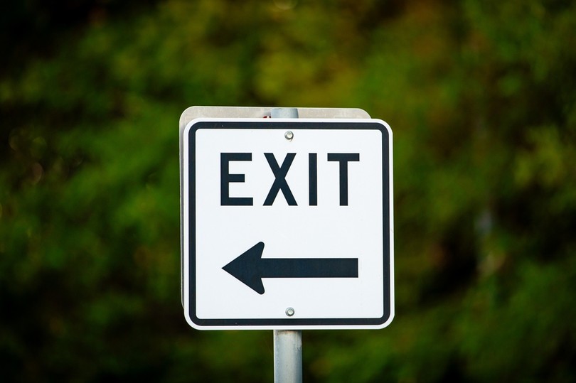 White Square Exit Sign