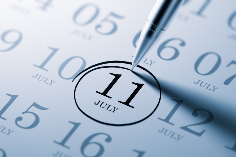 July 11 Circled on Calendar