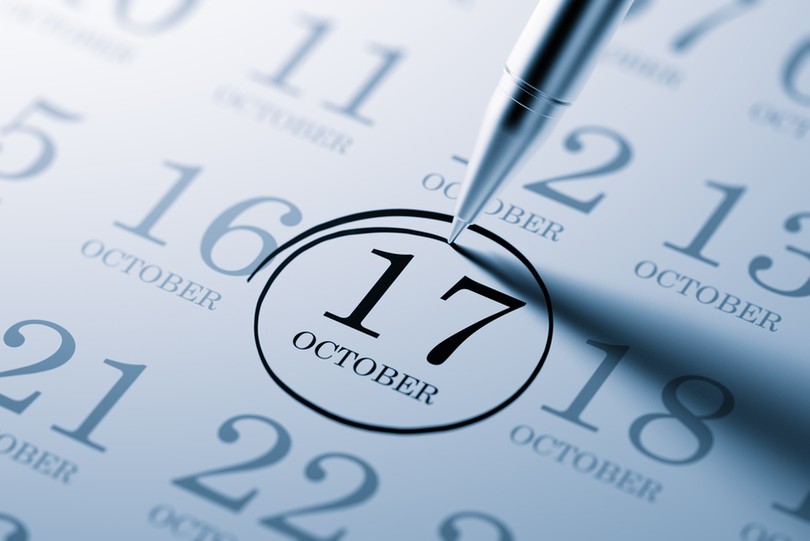 October 17th Circled on Calendar